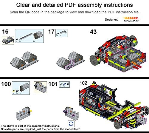 Juego de motores de tecnología Power para coches de carreras Lego 42115 Lamborghini Sián FKP 37 (no incluido el modelo)