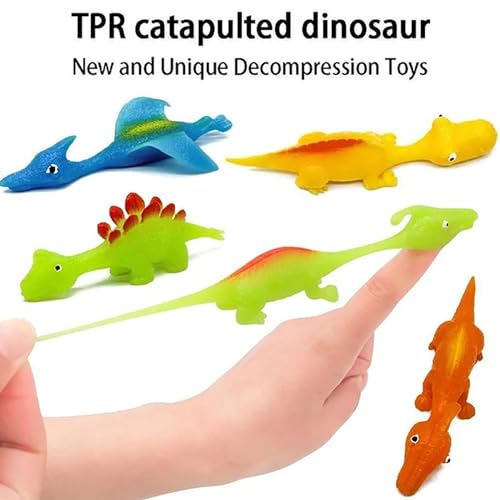 Juguete de dedo de dinosaurio, mini goma, juguete de dinosaurio volador para niños, juego de disparos de dinosaurio, juguete de dinosaurio parpadeante de dedo, juguete divertido como pollo (D, talla