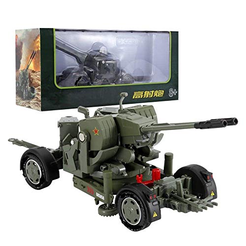 Juguete de equipo militar de aleación, juguetes antiaéreos fundidos a troquel simulados del modelo de arma para niños y decoración para casa
