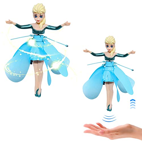 Juguete de hadas que brillan volando, Crystal Flyers Rainbow Glitter,USB Magic Pixie Volador Hada Voladora,Sky Dancers Flying Princess Doll Indoor Toy,Flying Feen Feen,Flying Feen-Doll