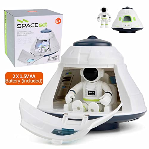 Juguetes de transbordador espacial, juguete interactivo de buque de guerra alienígena con luz de batería, juego de juguetes de astronauta espacial ABS ecológico, juguetes espaciales educativos, juguet