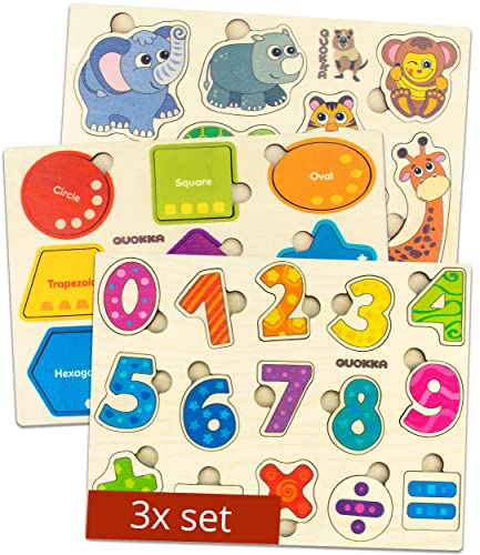 Juguetes Niños 1 2 3 Años - Montessori Juegos Puzzles Infantiles de Madera - Regalo Bebe Animales Educativos para Niñas y Niños 4 5 - Aplicación Educativa con 42 Juegos de Rompecabezas como Regalo