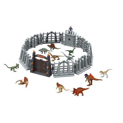 Jurassic World Calendario de Adviento de Navidad con cuenta atrás de 24 días, sorpresas diarias que incluyen mini dinosaurios, mini figuras de personajes y puertas, HTK45