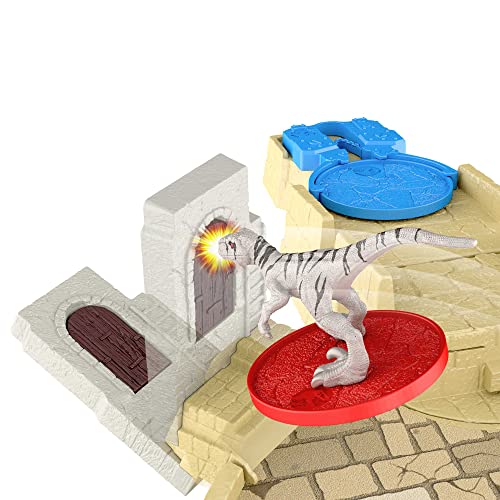 Jurassic World HBT63 - Mini Juego de Arena de Combate y Juego con 6 Minifiguras de Dinosaurio, 2 lanzadores de Discos, Zona de Juego de Varios Niveles, Juguetes de Dinosaurios a Partir de 4 años