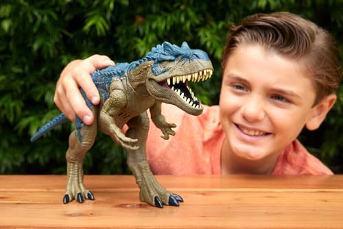 Jurassic World Ruthless Rampage Allosaurus Dinosaurio de juguete con sonidos, +4 años (Mattel HRX50)