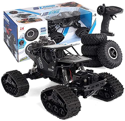 JUTNET RC Monster Truck 2 en 1 Aleación Tracción en las cuatro ruedas Crawler Fast Racing Buggy Snowmobile Coche de juguete de carga inalámbrica Los mejores regalos de festivales for adultos y niños (