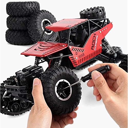 JUTNET RC Monster Truck 2 en 1 Aleación Tracción en las cuatro ruedas Crawler Fast Racing Buggy Snowmobile Coche de juguete de carga inalámbrica Los mejores regalos de festivales for adultos y niños (