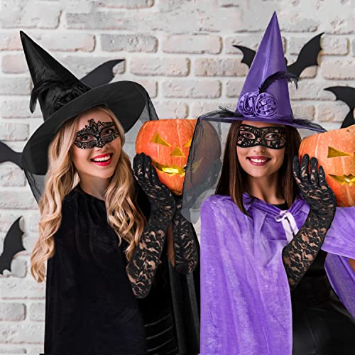 Kardition Disfraces de Halloween para mujer, juego 6 en 1 [morado], disfraz de bruja para mujeres adultas, disfraz de Halloween para mujer, sombrero de bruja, capa de bruja, máscaras de bruja de