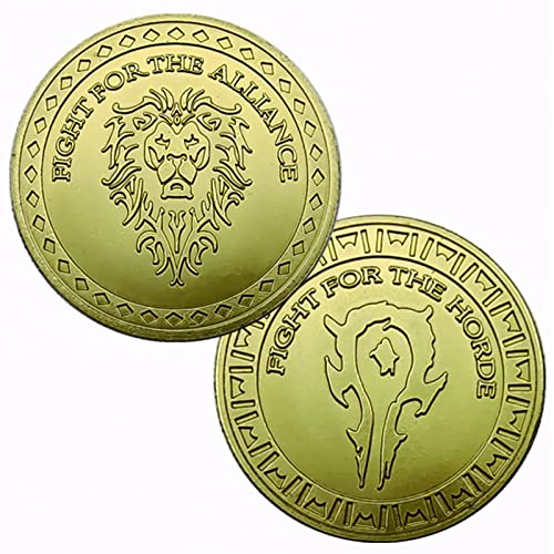 Kashasin Colección de monedas de World of Warcraft, 1 moneda de metal con caja, regalo de insignia de recuerdo de la tribu de la Alianza periférica (moneda de la tribu de la Alianza)