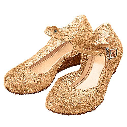 Katara-Zapatos De Princesa Eiskönigin Con Cuña Disfraz Niña, color dorado, EU 32 (Tamaño del fabricante: 34) (ES10)