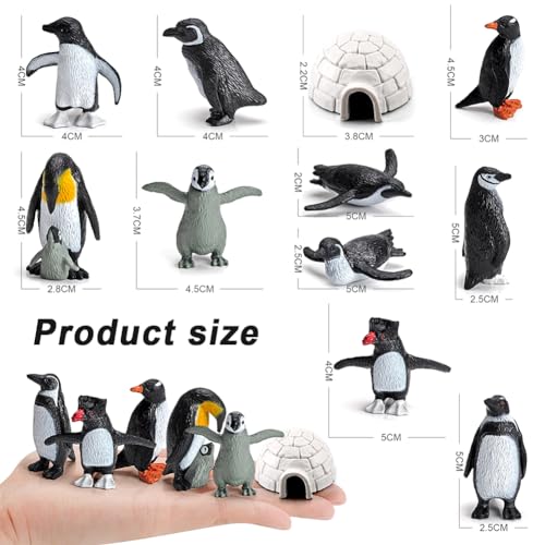 KedidO 11 Piezas Juguetes de Animales Polares, Modelo de Figura de Pingüino Animal Océano, Figuras de Pingüin, Figuras de Animales para Tartas de Cumpleaños