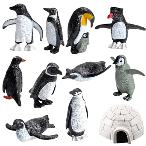 KedidO 11 Piezas Juguetes de Animales Polares, Modelo de Figura de Pingüino Animal Océano, Figuras de Pingüin, Figuras de Animales para Tartas de Cumpleaños