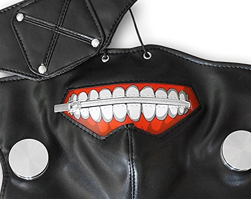 keland Máscara suave para la cara de la pu Tokyo Ghoul Mask para mujeres u hombres (Negro)