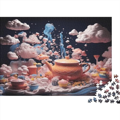 Kettle Small World Puzzle para Adultos, Impossible Pink Theme Puzzle 500 Puzzles para Decoración del Hogar, 500pcs (52x38cm)