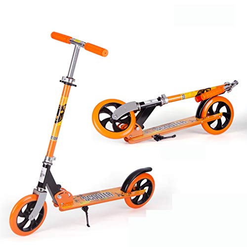 Kick Scooter para niños, 2 Ruedas con Ruedas, manijas Ajustables Diseño de Marco de Aluminio Fuerte para niños de hasta 5 años y Adultos al Aire Libre 220 Libras (100 kg) (Color : Naranja)