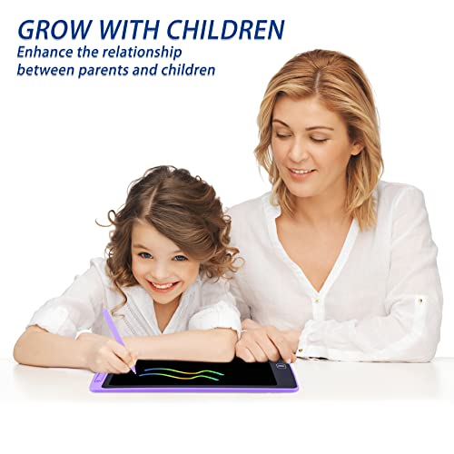KidsPark Tableta de Escritura LCD de 8.5 Pulgadas, Colorida Tablero de Dibujo para Niños, Escritura a Mano Borrable Portátil Juguetes para Niños y Niñas, Morado