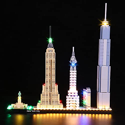 Kit de IluminacióN Led para Lego Architecture Ciudad de Nueva York Set (No Incluye Modelos Lego),Decoración Conjunto de Luces para Lego 21028 Set de Construcción de Ciudad,Creativo DIY Regalo