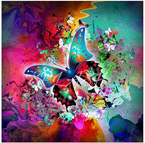 Kit de pintura por números para adultos y niños, principiantes, kits de pintura al óleo, regalos de cumpleaños, decoración de pared <16 x 20 pulgadas> M-Color Butterfly 2
