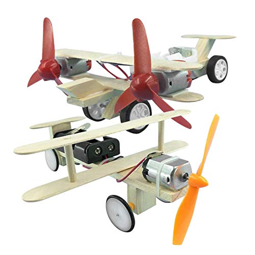 Kit DIY niños madera rompecabezas Modelo avión bi-motor máquina estudiantes juego educativo