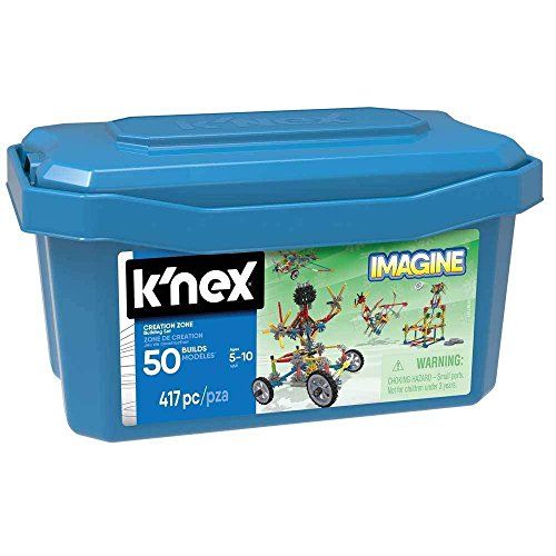 K'NEX 16511 Imagine Creation Zone 50 Model Building Set, 417 Piece Educational Learning Kit with Storage Tub, Engineering Construction Toys for Kids 5 +
