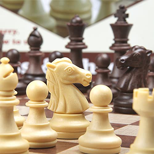 KOKOSUN Juego de damas de ajedrez, juego de mesa plegable magnético 2 en 1, 31 x 31 cm, juguetes educativos/regalo para niños y adultos (juego de damas de ajedrez)