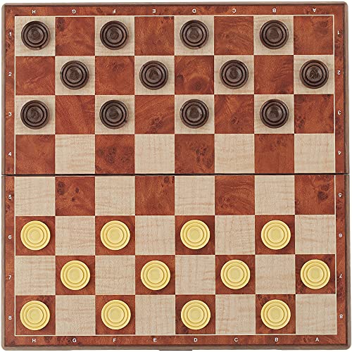 KOKOSUN Juego de damas de ajedrez, juego de mesa plegable magnético 2 en 1, 31 x 31 cm, juguetes educativos/regalo para niños y adultos (juego de damas de ajedrez)