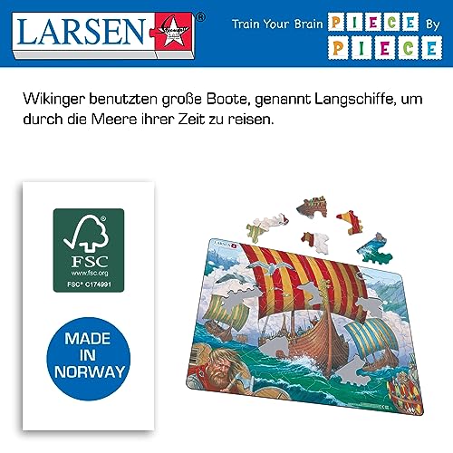 Larsen FI6 Naves vikingas Rumbo a la Batalla, Puzzle de Marco con 64 Piezas