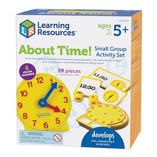 Learning Resources Set de Actividades para Aprender la Hora en Grupos reducidos About Time, 6 Unidades