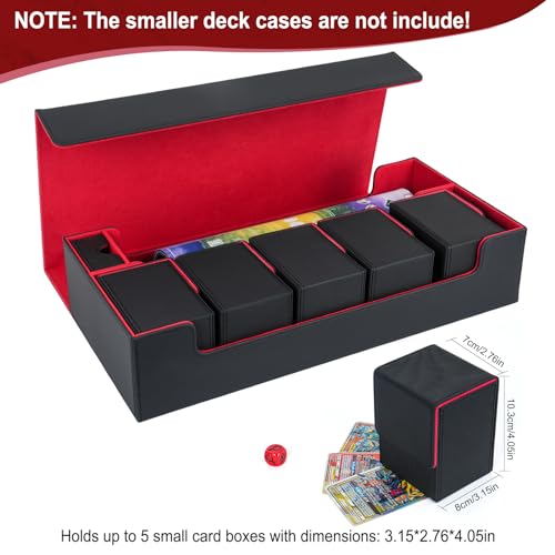 LEFOR·Z Caja de cartas Gamegenic extragrande, caja de almacenamiento para mazos de juegos de cartas para MTG/TCG/Yugioh/Magic/Commander, se adapta a caja de cartas de 5 barajas con funda de