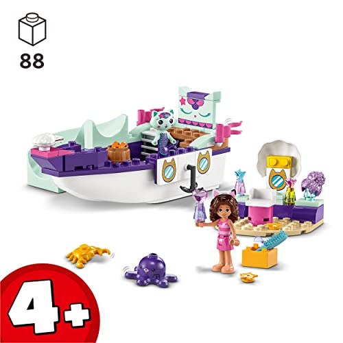 LEGO 10786 Casa de muñecas de Gabby Barco y SPA de Gabby y Siregata, Juguete para Construir y salón de Belleza, Minifiguras y Accesorios de la Serie Dollhouse para niñas y niños de 4+ años