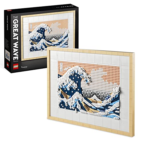 LEGO 31208 Art Hokusai: La Gran Ola, Cuadro en 3D, Arte Japonés, Manualidades para Adultos, Decoración para Casa