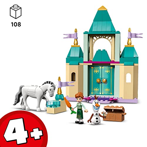 LEGO 43204 Disney Frozen Castillo de Juegos de Anna y Olaf, Juguetes de Construcción con Caballo para Niñas y Niños de 4 Años o Más, Princesas Disney