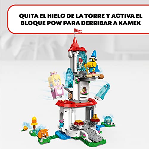 LEGO 71407 Super Mario Set Expansión: Torre Hielo y Traje Peach Felina, Juego Construcción Mario Bros, Castillo Juguete y Minifiguras Toad, Regalo Coleccionable Niños y Niñas