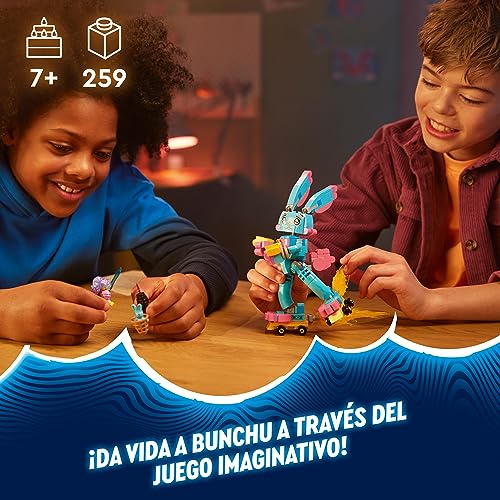 LEGO 71453 DREAMZzz Izzie y el Conejo Bunchu, Juguete de Construcción, Figura de Conejo con Patines, se Puede Construir de 2 Modos Diferentes, Juego Imaginativo para Niños y Niñas de 7 Años o más