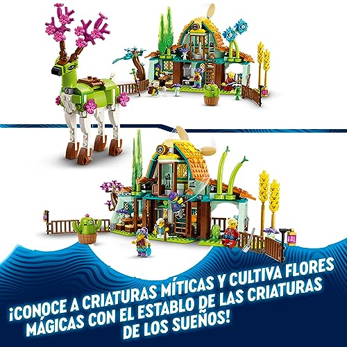 LEGO 71459 DREAMZzz Establo de Criaturas de los Sueños, Juego de Granja con Figura de Ciervo Construible de 2 Formas, Minifiguras y Animales Míticos de Juguete, Regalo de Reyes para Niños y Niñas