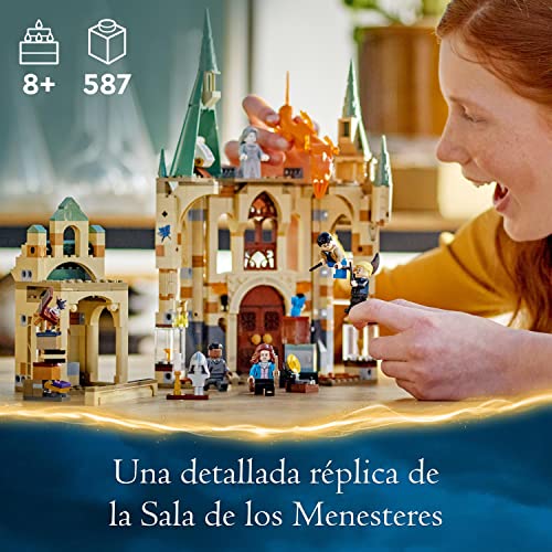LEGO 76413 Harry Potter Hogwarts: Sala de los Menesteres, Castillo de Juguete Modular, Película Las Reliquias de la Muerte 2, Mini Figuras Hermione y Draco
