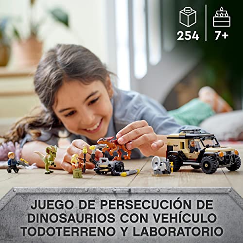 LEGO 76951 Jurassic World Transporte del Pyrorraptor y el Dilofosaurio, Dinosaurios Juguetes, Figuras de Animales y Minifiguras de la Película 2022, Dino, Coche Todoterreno para Niños y Niñas de 7+