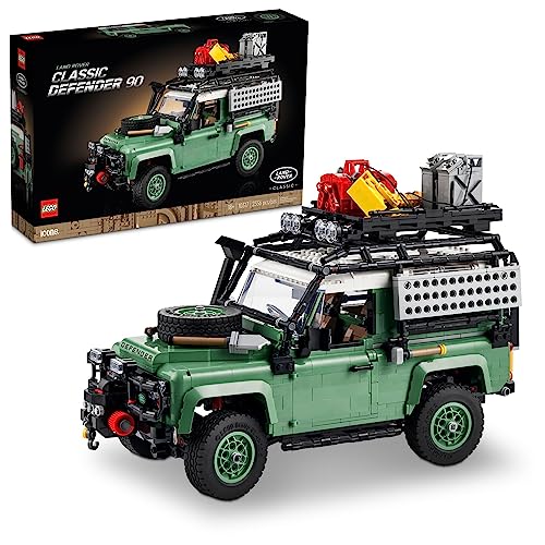 LEGO Icons Land Rover Classic Defender 90 10317 - Juego de construcción de coche para adultos y amantes de los coches clásicos, este proyecto inmersivo basado en un icono todoterreno es un gran regalo
