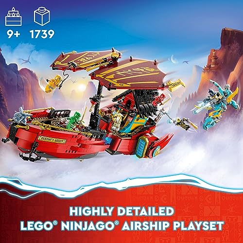 LEGO NINJAGO Destiny's Bounty – Race Against Time 71797 Juguete de construcción cuenta con un dirigible ninja, 2 dragones y 6 minifiguras, regalo para niños y niñas a partir de 9 años que aman a los