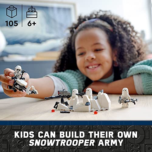 LEGO Star Wars Snowtrooper Battle Pack 75320; kit de construcción de juguetes para niños de 6 años en adelante (105 piezas)