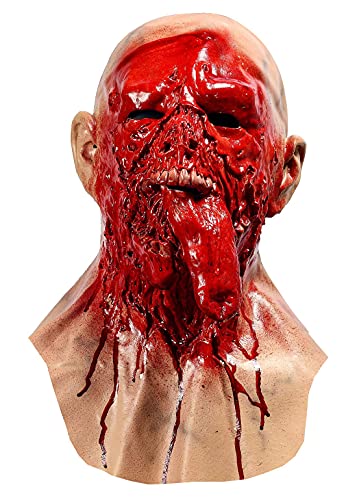 LEKA NEIL - Máscara de Halloween, máscara de zombi, vampiro, disfraz espeluznante, máscara de cadáver, para fiesta, rojo B