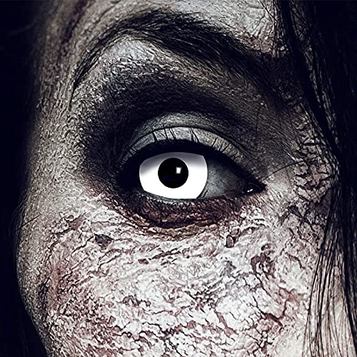 Lentillas de contacto de color 1 SEMANA zombie o vampiro lentes de Halloween Maquillaje de Halloween maquillaje de zombies Blanco