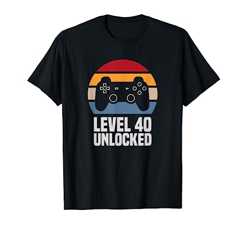 Level 40 Unlocked 40º Cumpleaños 40 Años Videojuego Camiseta