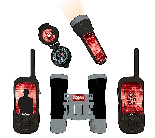 Lexibook Spy Mission - Set de Aventurero para niños, walkie-Talkie 120m, prismáticos, brújula, Linterna, RPTW12SPY
