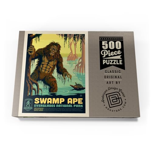 Leyendas De Los Parques Nacionales: Everglade's Swamp Ape, Póster Vintage - Premium 500 Piezas Puzzles - Colección Especial MyPuzzle de Anderson Design Group