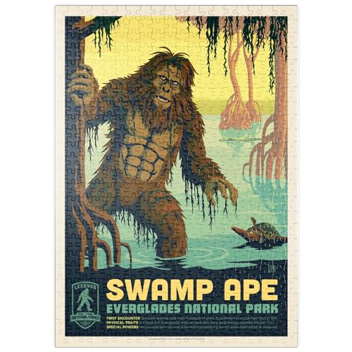 Leyendas De Los Parques Nacionales: Everglade's Swamp Ape, Póster Vintage - Premium 500 Piezas Puzzles - Colección Especial MyPuzzle de Anderson Design Group