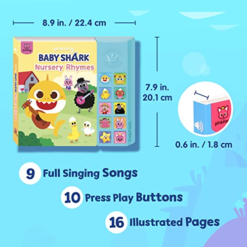 Libro de sonido de 10 botones para bebés de tiburón, juguetes de aprendizaje y educación, libros interactivos para bebés de 1 a 3 años, regalos para niños y niñas