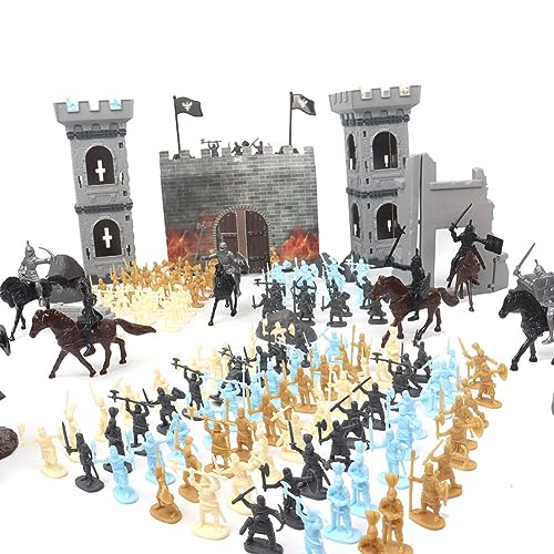 LICHENGTAI Juego de figuras de soldado de plástico, figuras de soldados medievales, figuras de soldados del ejército medieval, minimodelo militar, juego de juegos para niños y adultos