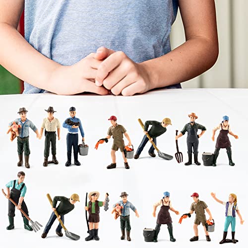 LICHENGTAI Modelo de Figura, 26 Piezas de Alta Simulación de Granjero, Figura de Juguete en Miniatura de Granjero Juguete Educativo, Figura de Juego de rol, Juguete Educativo para Niños