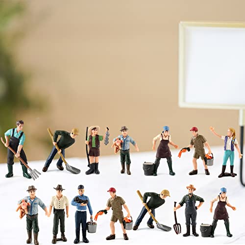 LICHENGTAI Modelo de Figura, 26 Piezas de Alta Simulación de Granjero, Figura de Juguete en Miniatura de Granjero Juguete Educativo, Figura de Juego de rol, Juguete Educativo para Niños